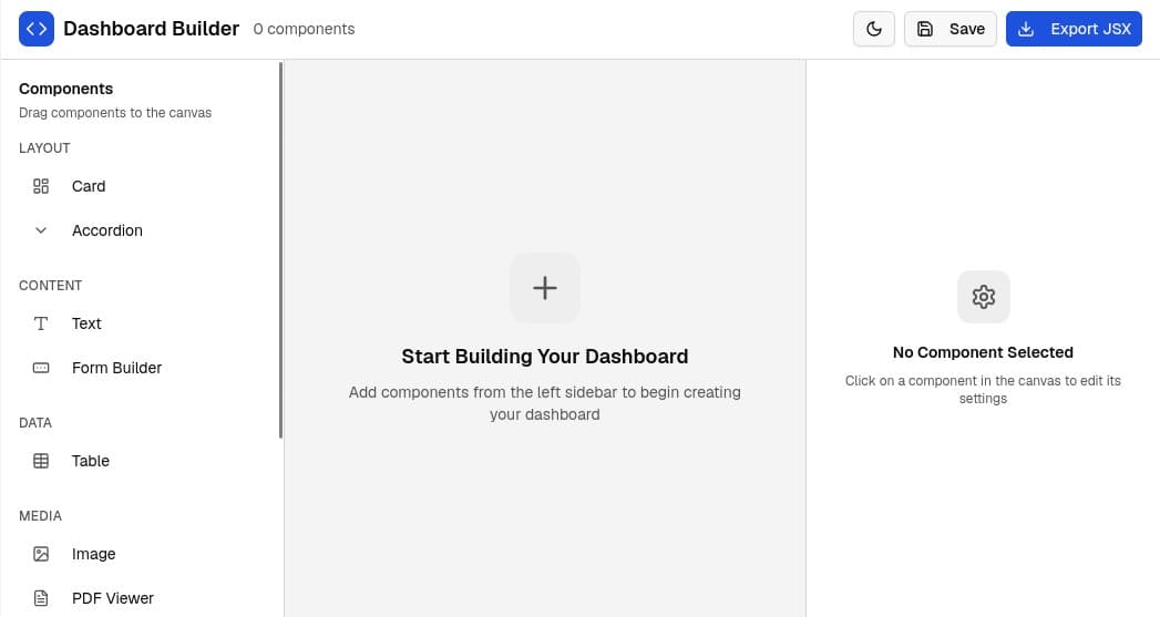 Interactive Dashboard Builder